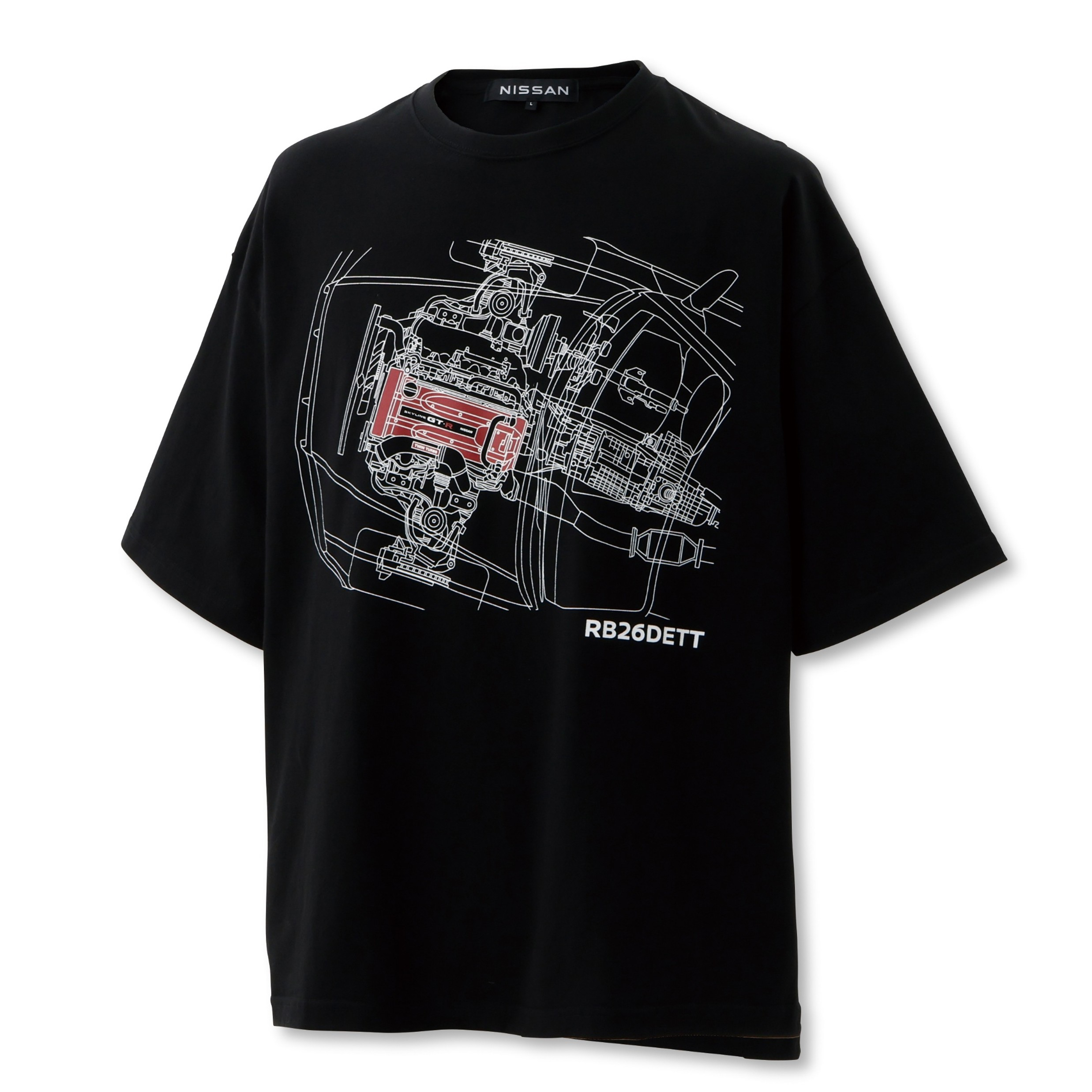 R34 エンジンイラストTシャツ